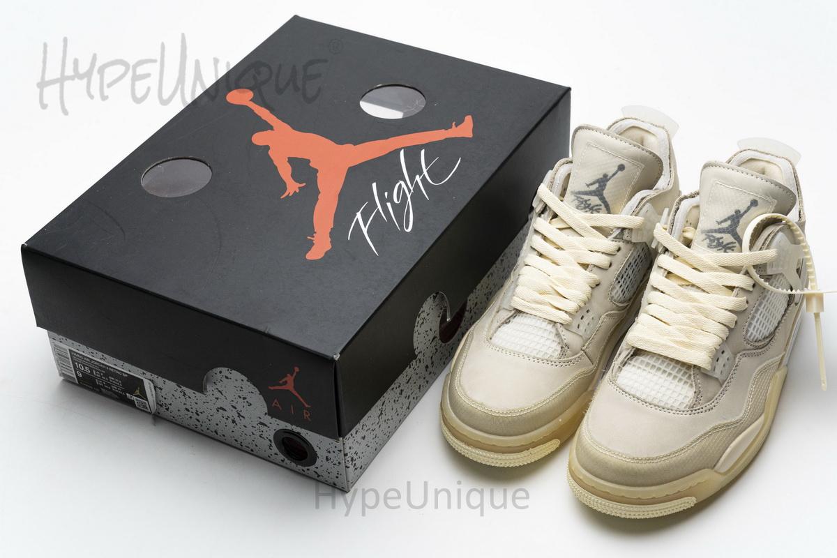 OFF White x Air Jordan 4 Sail - Image 3