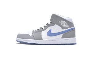 BQ6472-105 Air Jordan 1 Mid Wolf Grey Aluminum